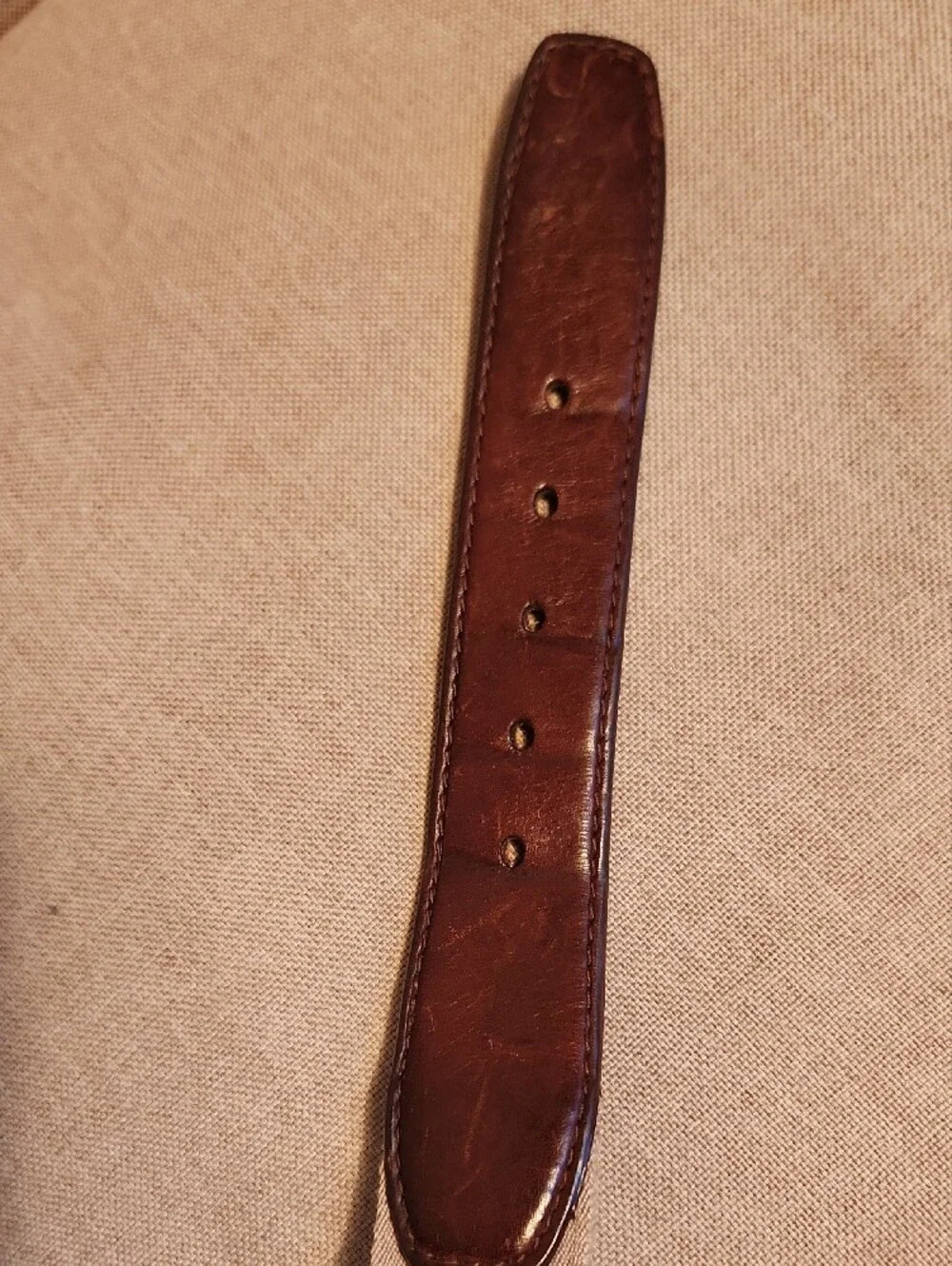 Y2K Eddie Bauer Khaki Canvas Belt with Brown Leather Accents